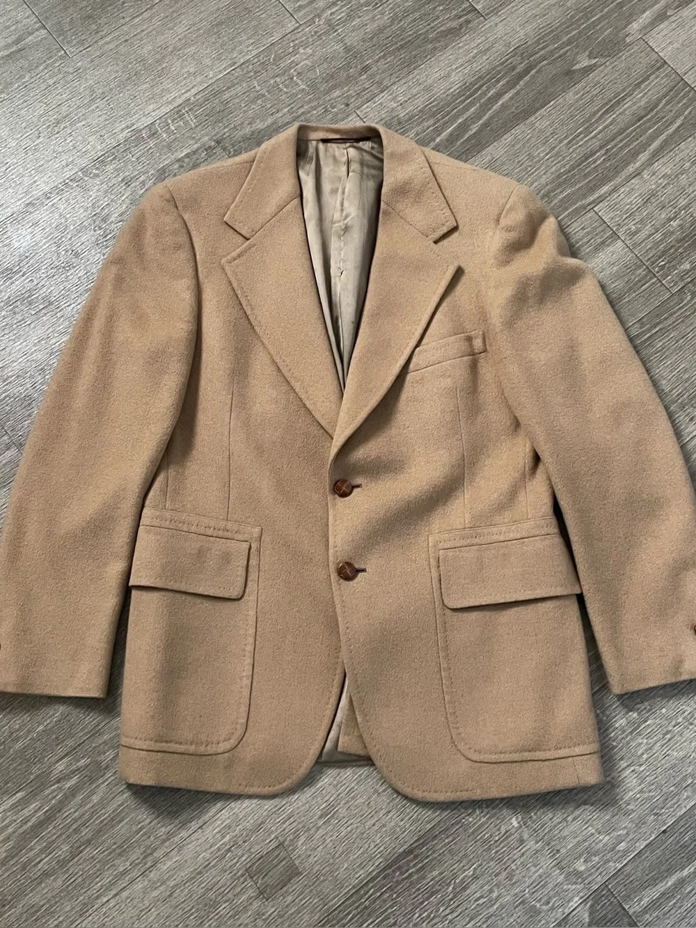 Vintage Hart Schaffner Marx Brown Khaki Cotton Trench Overcoat